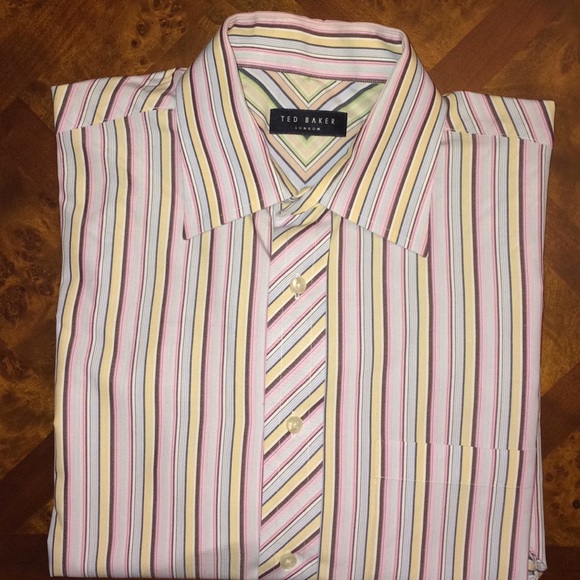 Men's Ted Baker London LAROSH Stripe Print Sirt - Picture 2 of 5